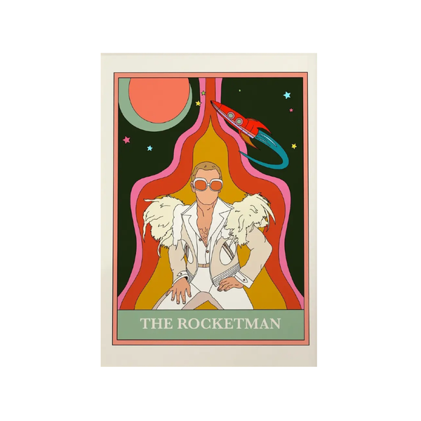 Elton John Rocketman Tarot Card Art Print Twisted Rebel Designs Home - Wall & Mantle - Artwork
