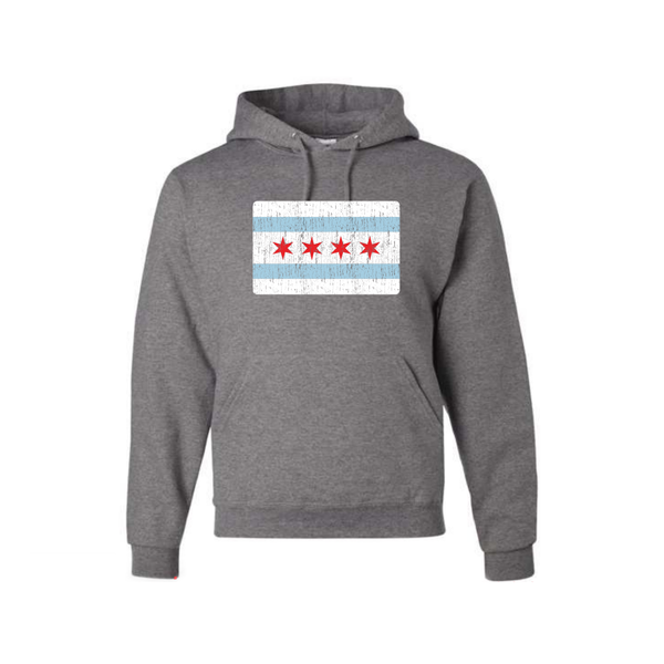 SMALL Chicago Flag Pullover Hoodie Sweatshirt Urban General Store Goods Apparel & Accessories - Clothing - Adult - Sweatshirts