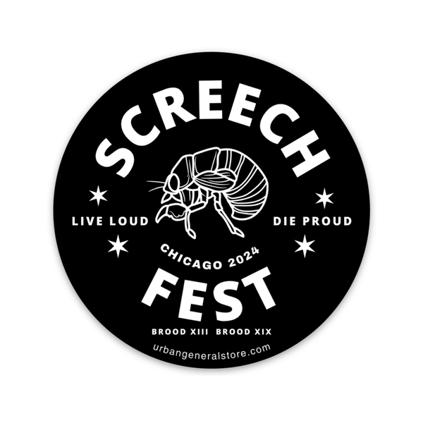 Chicago Screech Fest Cicada Sticker Urban General Store Goods Impulse - Decorative Stickers