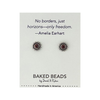 AMELIA EARHART Quotestone Post Earrings Baked Beads Jewelry - Earrings