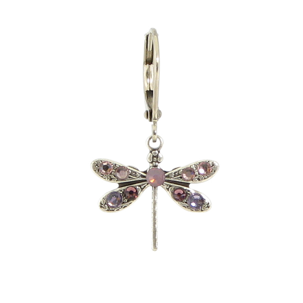 E1033F Crystal Dragonfly Earrings Baked Beads Jewelry - Earrings