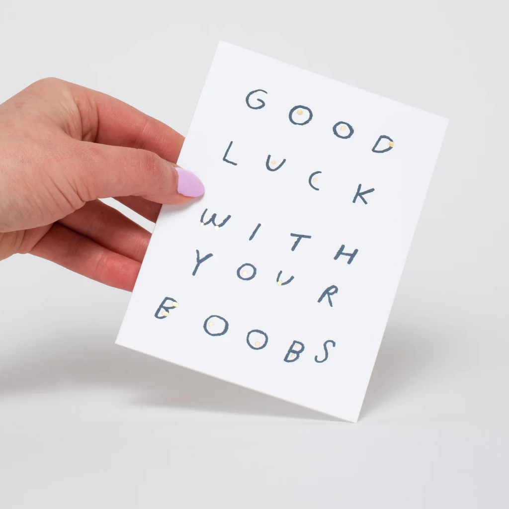 Good Luck Boobs Blank Card Egg Press Cards - Any Occasion