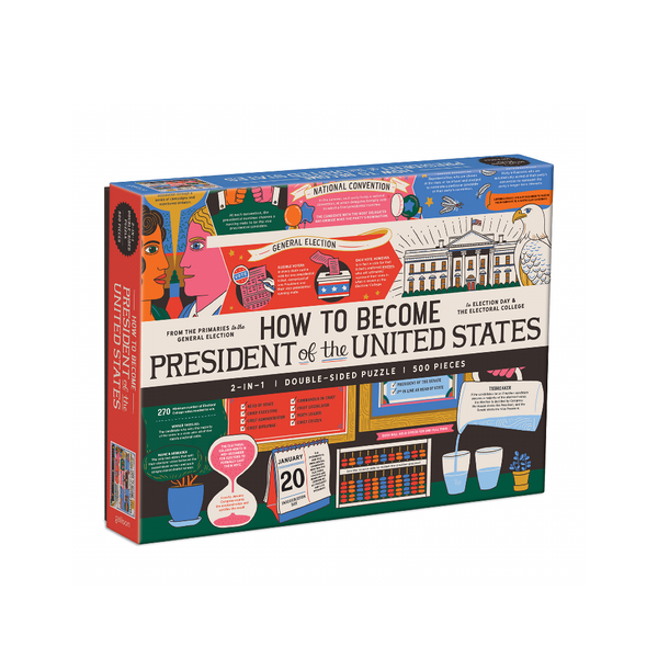 How To Become President of the United States Double Sided 500 Piece Jigsaw Puzzle Chronicle Books Toys & Games - Puzzles