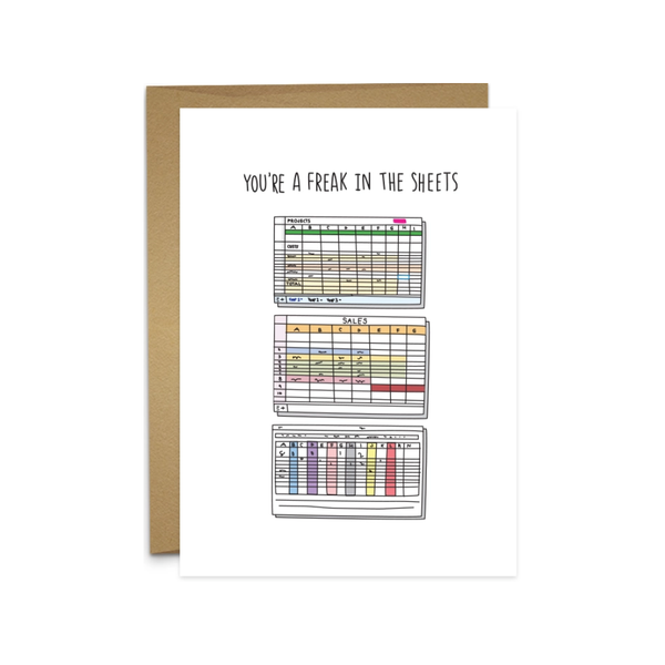 Freak In The Sheets Love Card Humdrum Paper Cards - Love