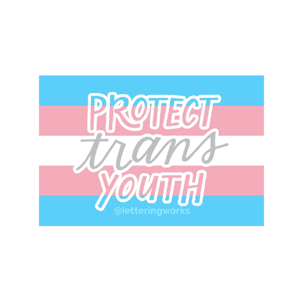 Protect Trans Youth Sticker Lettering Works Impulse - Decorative Stickers