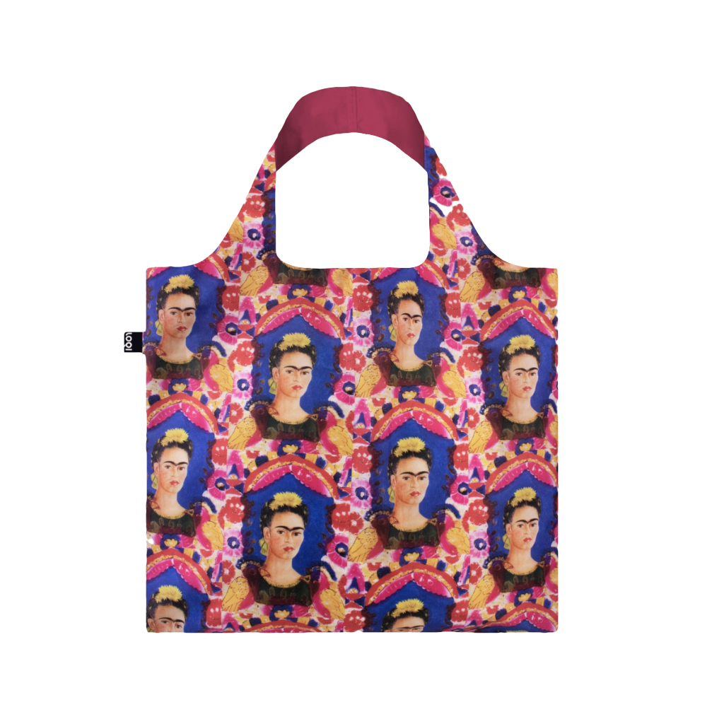 FRIDA KAHLO-The Frame Reusable Tote Bags - Frida Kahlo Collection Loqi Apparel & Accessories - Bags - Reusable Shoppers & Tote Bags