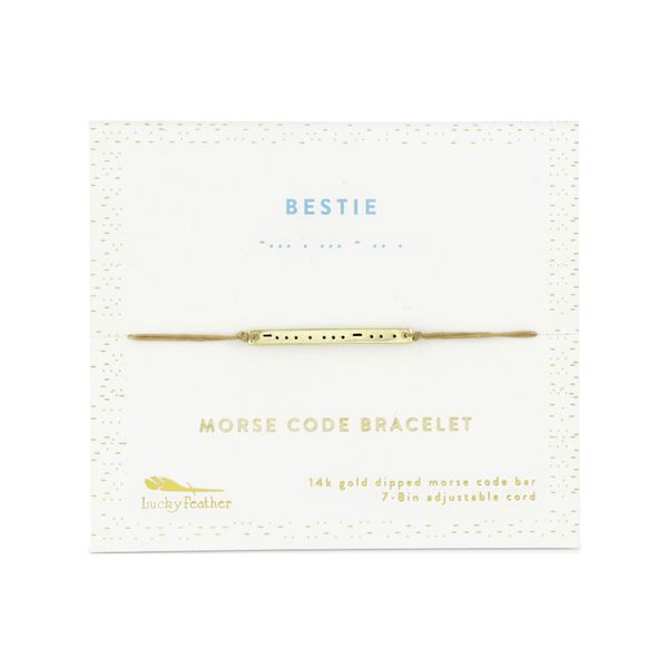 Morse Code Bar Bracelet - Bestie Lucky Feather Jewelry - Bracelet