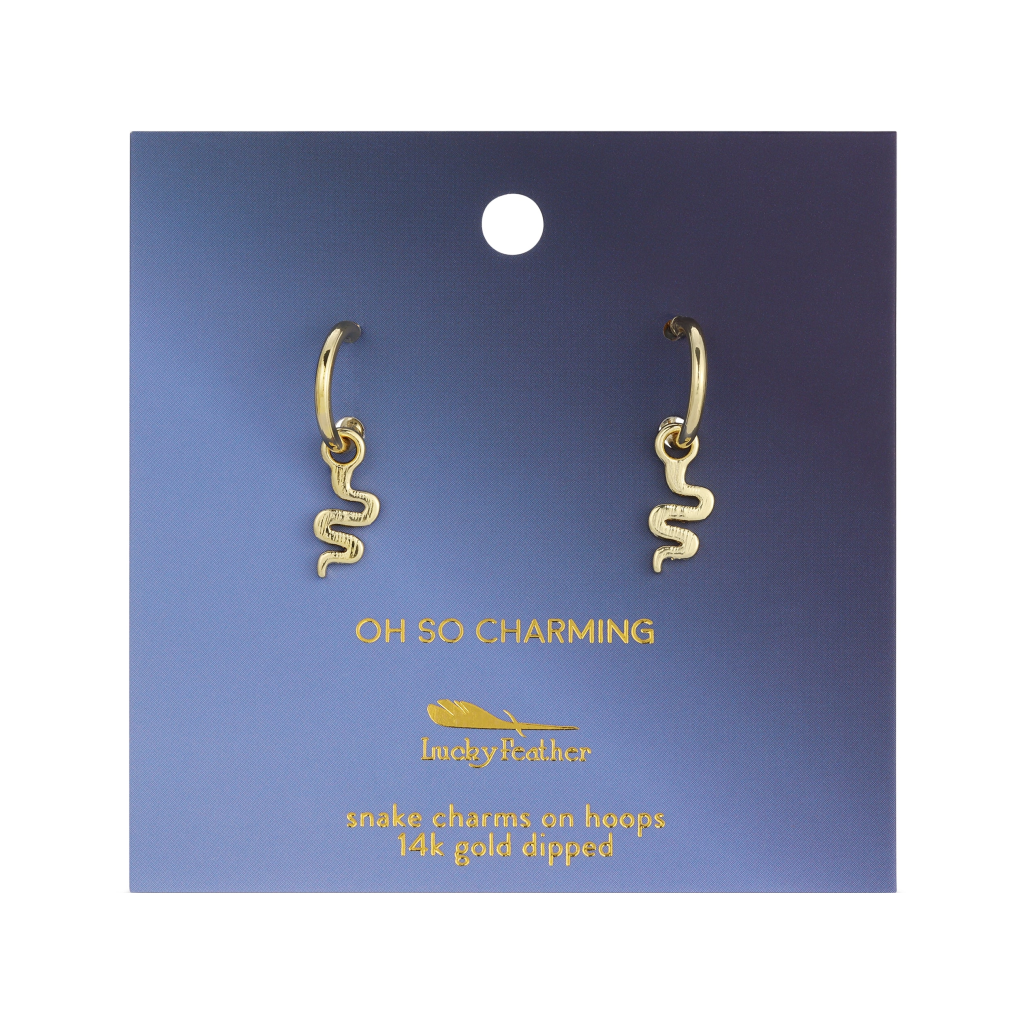 OH SO CHARMING - GOLD Splendid Earrings - Single Set Lucky Feather Jewelry - Earrings