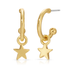 SUPERSTAR - STAR HOOPS - GOLD Splendid Drop Hoop Earrings - Single Set Lucky Feather Jewelry - Earrings