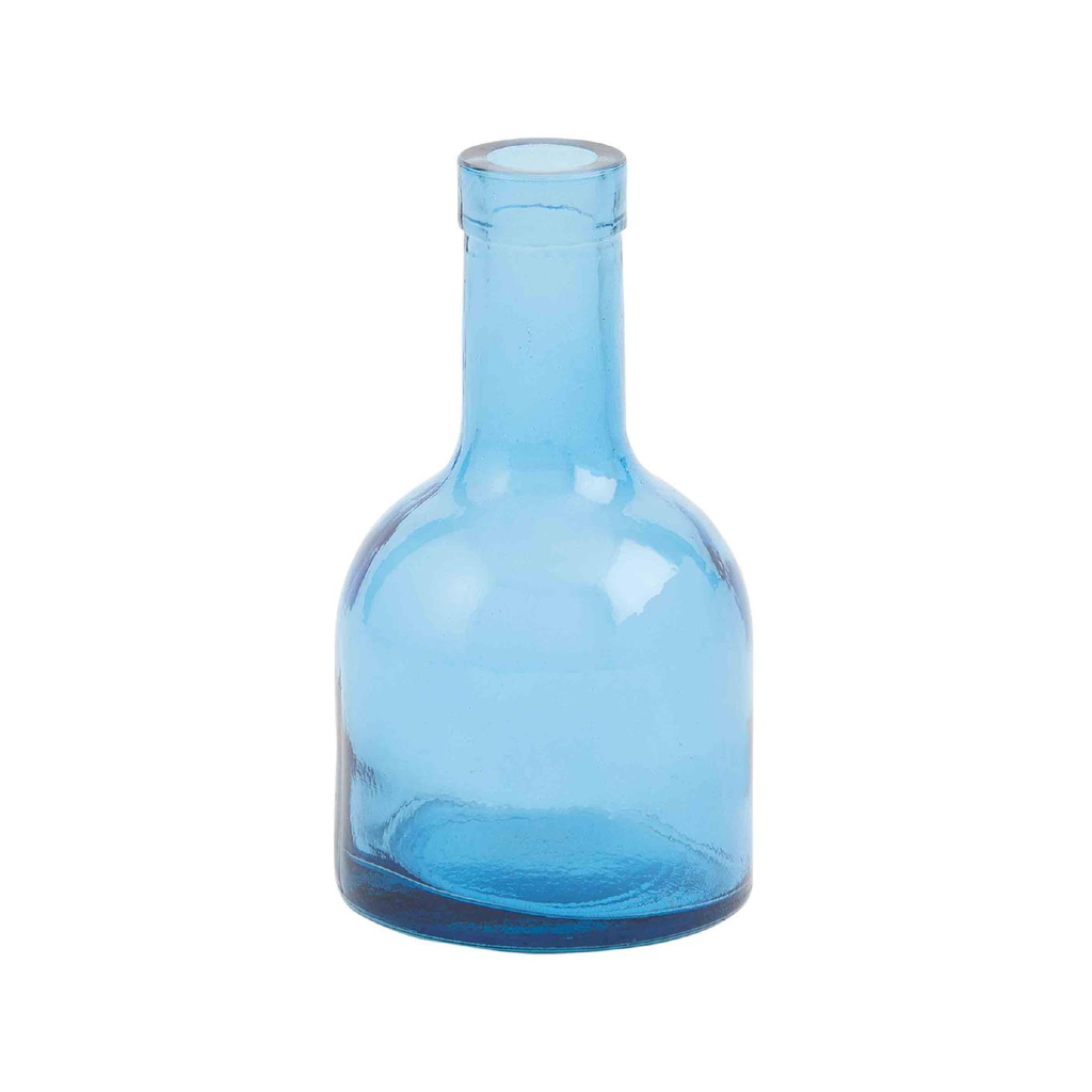 Blue Short Glass Vase Mud Pie Home - Garden - Vases & Planters