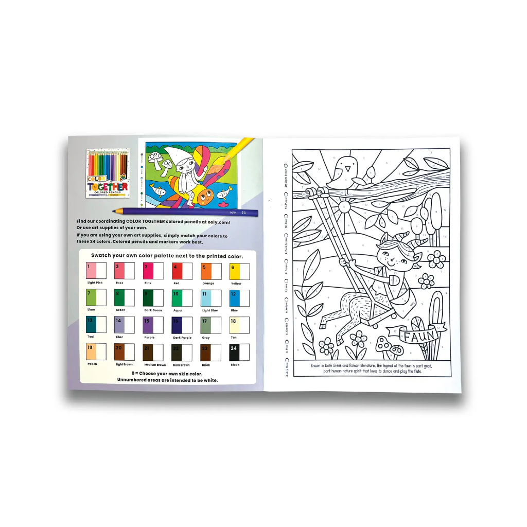 Mythical Friends Color By Number Coloring Book OOLY Unclassified
