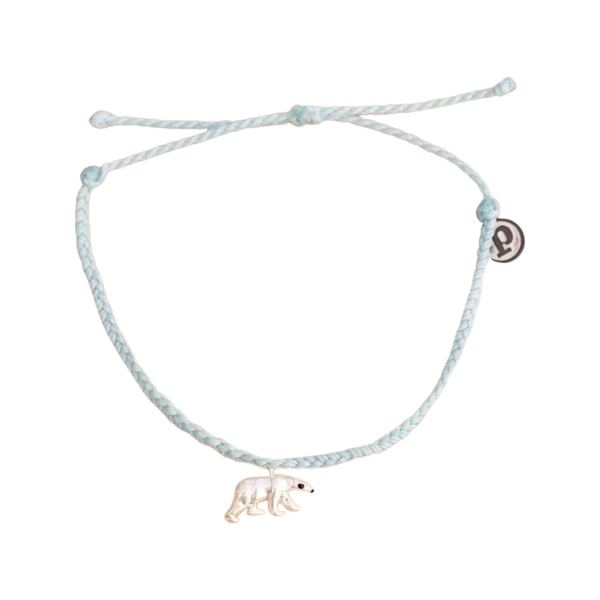 Polar Bear Charm Bracelet - Ice Blue - Silver Pura Vida Bracelets Jewelry - Bracelet
