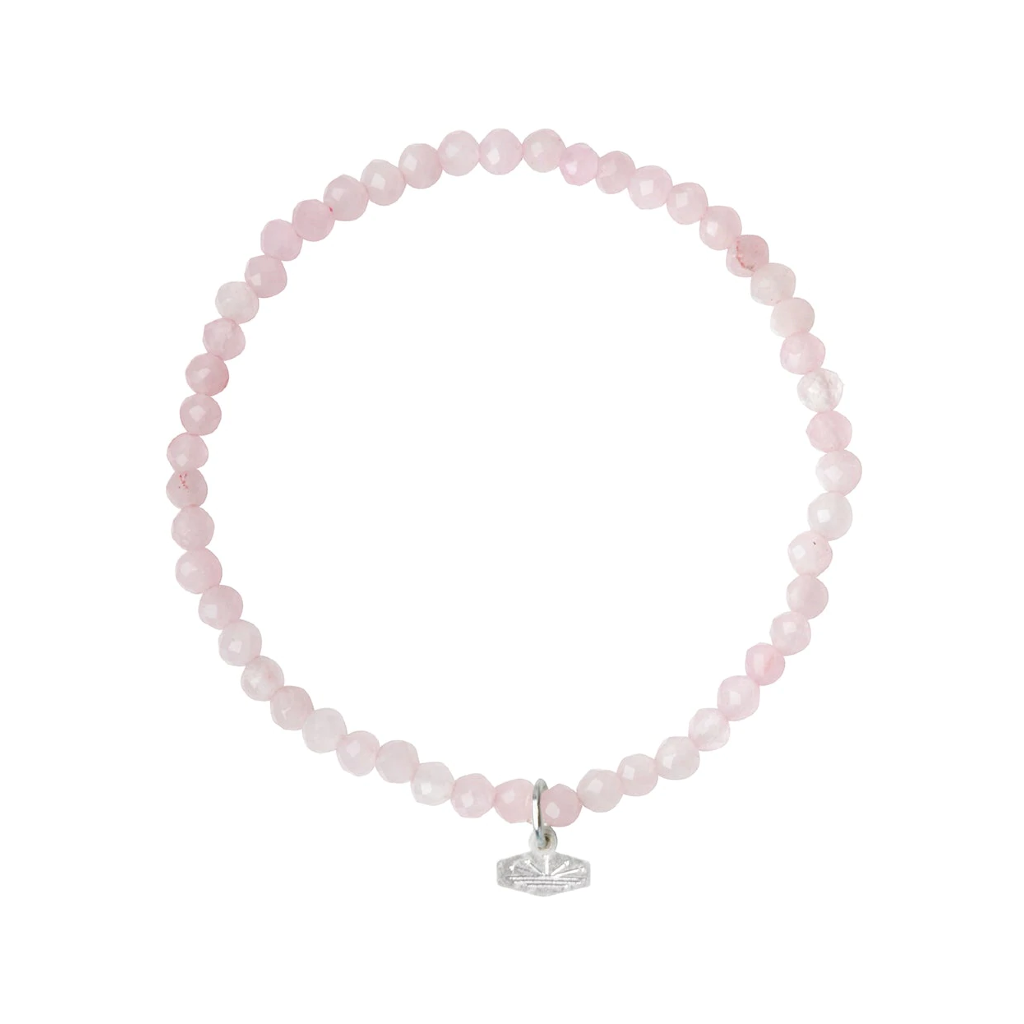 ROSE QUARTZ/SILVER Stacking Bracelet - Mini Faceted Stone Scout Curated Wears Jewelry - Bracelet