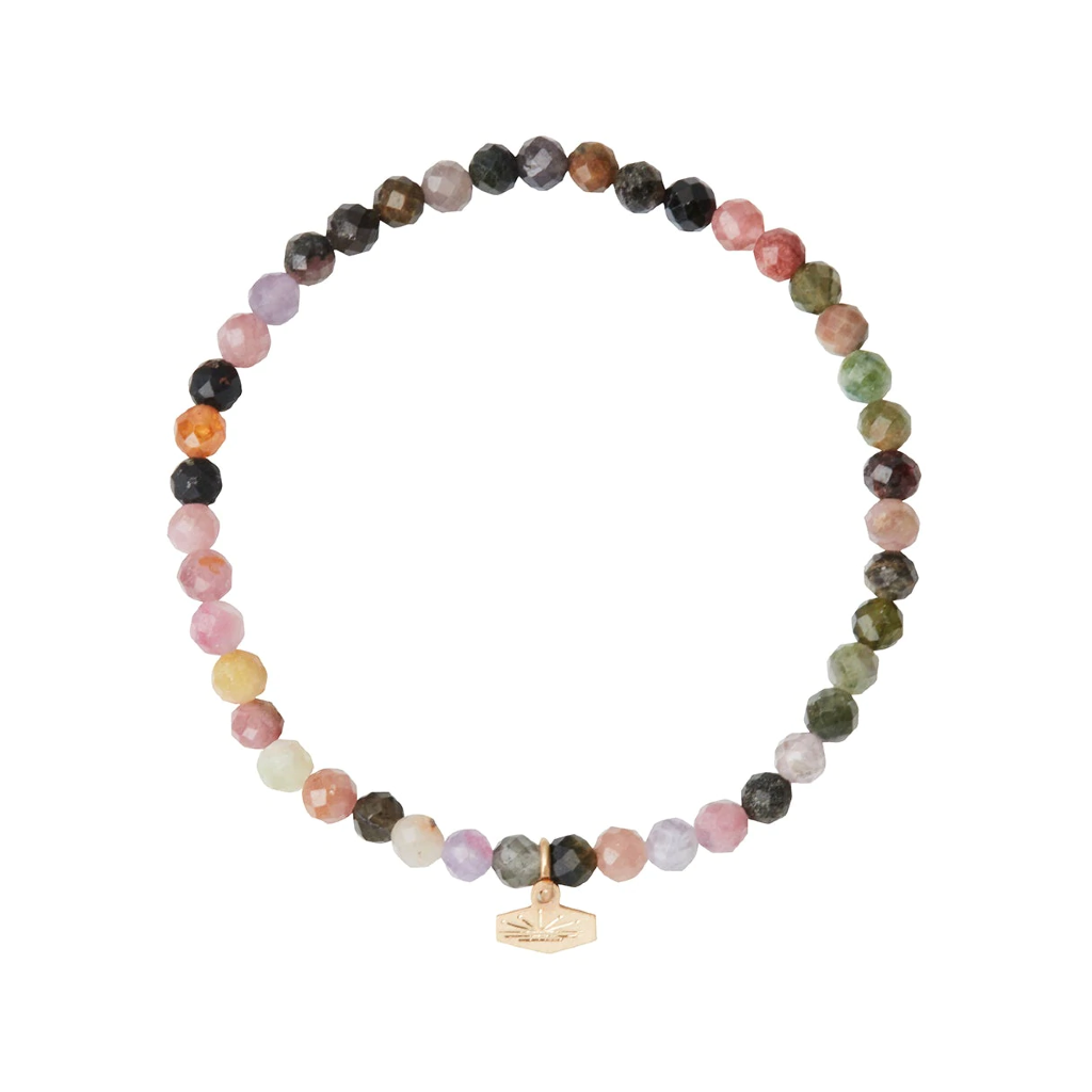 TOURMALINE/GOLD Stacking Bracelet - Mini Faceted Stone Scout Curated Wears Jewelry - Bracelet