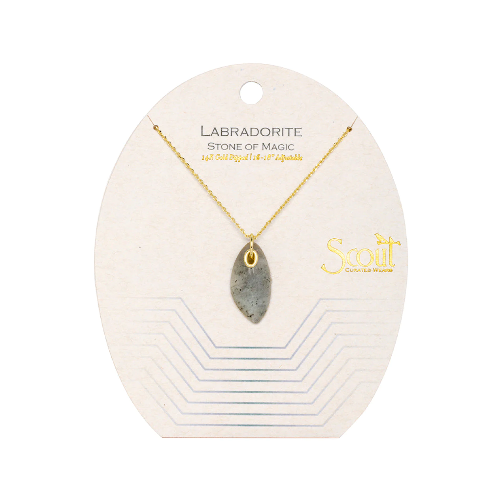 Labradorite/Gold Organic Stone Necklace Scout Curated Wears Jewelry - Necklaces