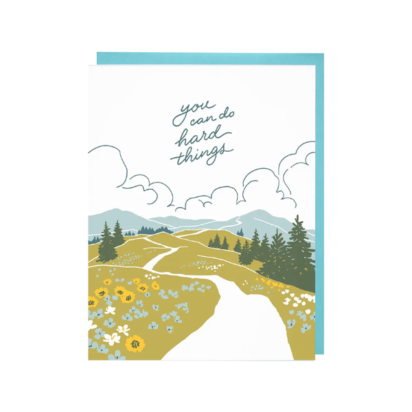 Mountain Trail Blank Card Smudge Ink Cards - Any Occasion