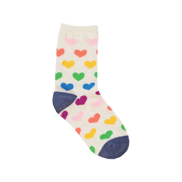 Lots Of Love Crew Socks - Kids - Ivory Heather Socksmith Apparel & Accessories - Socks - Baby & Kids - Kids