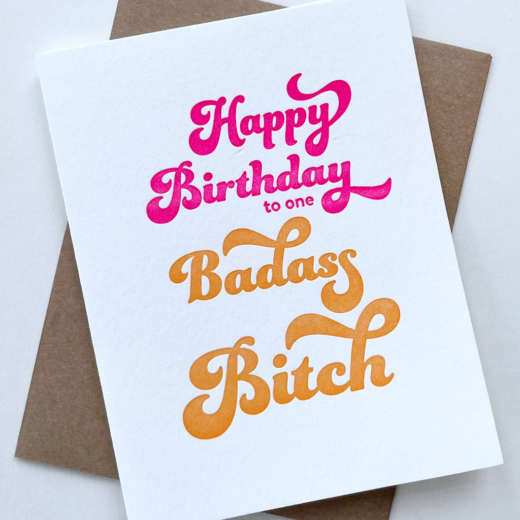 Bad*ss Birthday Card Steel Petal Press Cards - Birthday