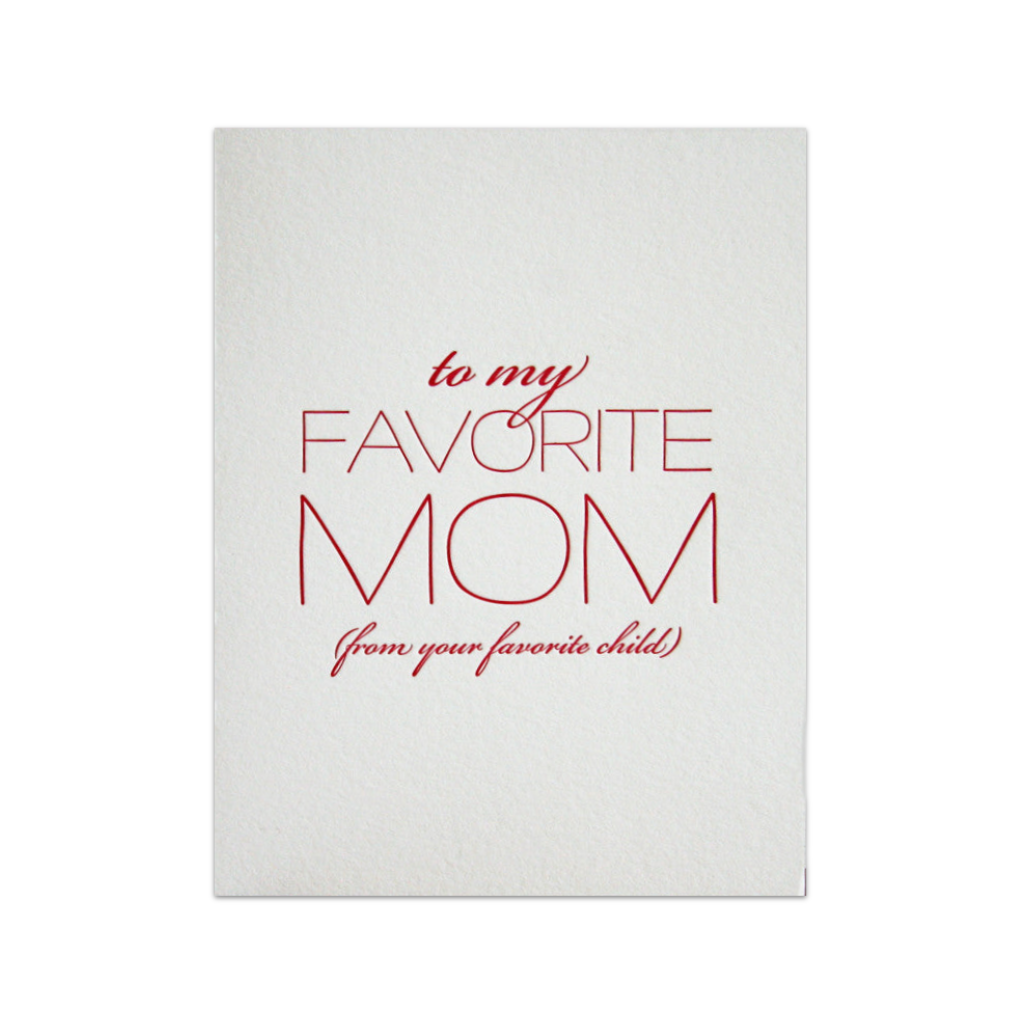 Favorite Mom Mother's Day Card Steel Petal Press Cards - Holiday - Mother's Day