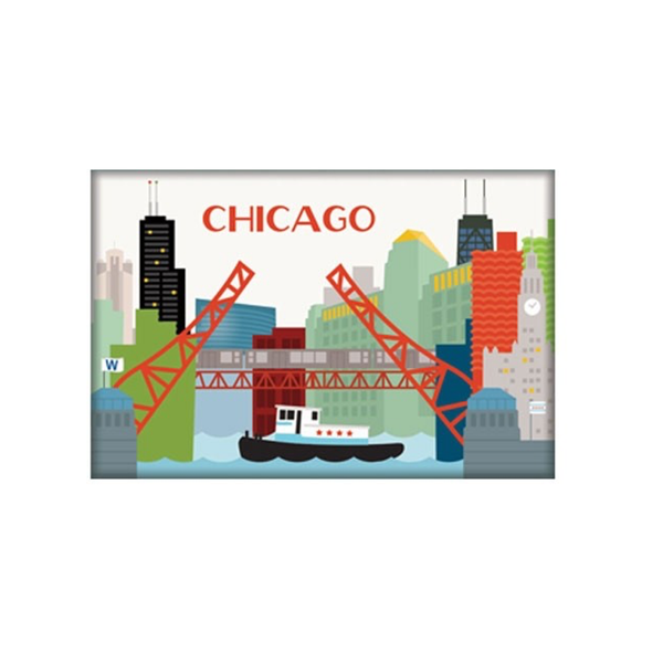 Chicago River Skyline Magnet The Found Home - Magnets