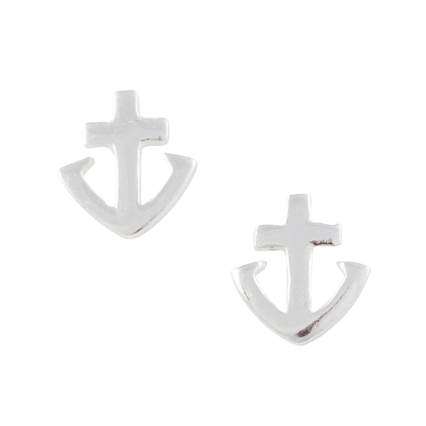 Anchor Stud Earring - Silver Tomas Jewelry - Earrings
