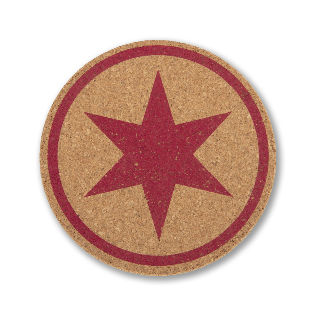 RED STAR / 4x4 ROUND Chicago Cork Coaster Transit Tees Toys & Games - Novelty & Gag Gifts