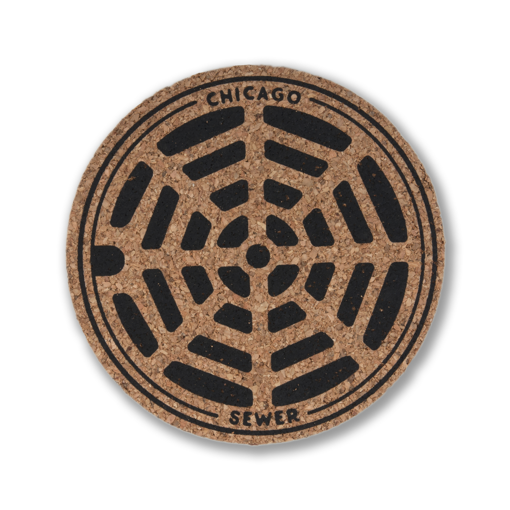 SEWER / 4x4 ROUND Chicago Cork Coaster Transit Tees Toys & Games - Novelty & Gag Gifts