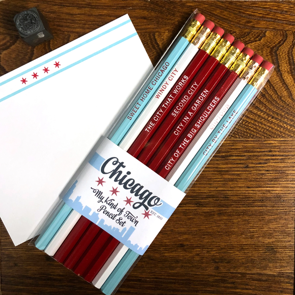 Chicago My Kind Of Town Pencil Set A Favorite Design Home - Office & School Supplies - Pencils, Pens, Markers & Chalk