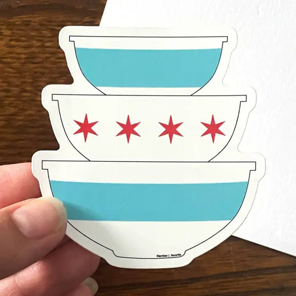 Chicago Pyrex Bowl Stack Sticker A Favorite Design Impulse - Decorative Stickers