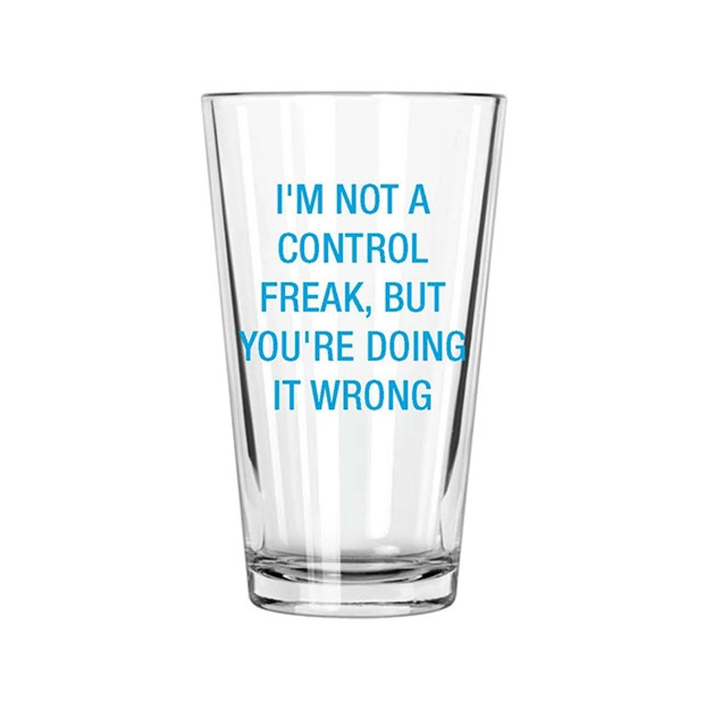 Control Freak Pint Glass About Face Designs Home - Mugs & Glasses - Pint Glasses