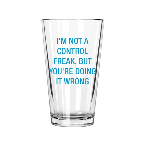 Control Freak Pint Glass About Face Designs Home - Mugs & Glasses - Pint Glasses