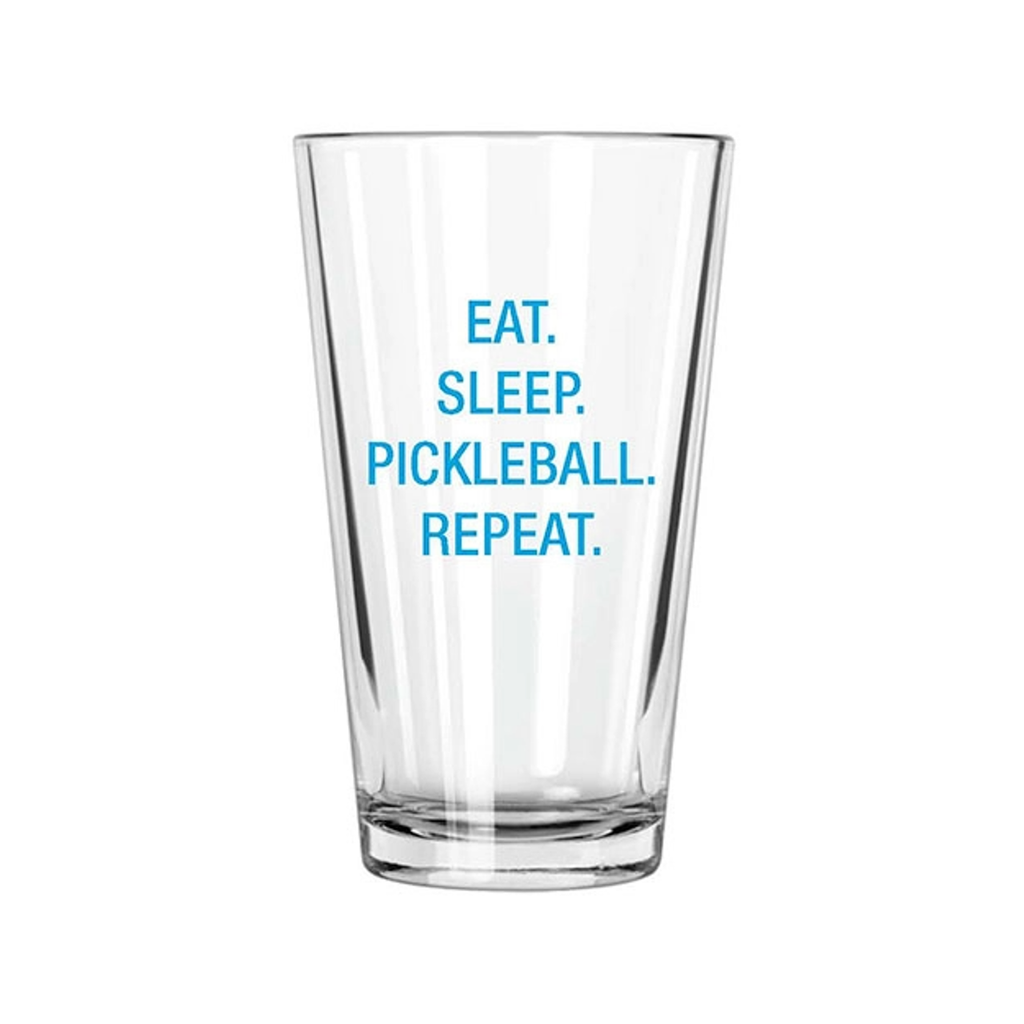 Eat Sleep Pickleball Repeat Pint Glass About Face Designs Home - Mugs & Glasses - Pint Glasses