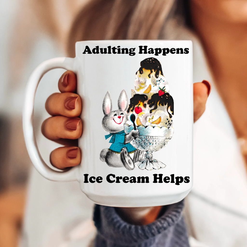 Adulting Happens Ice Cream Mug Ace The Pitmatian Co Home - Mugs & Glasses
