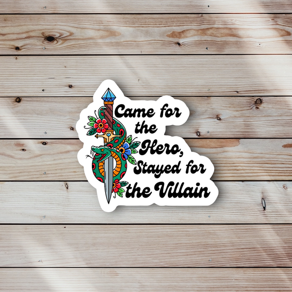 Came For The Hero Stayed For The Villain Ace The Pitmatian Co Impulse - Decorative Stickers