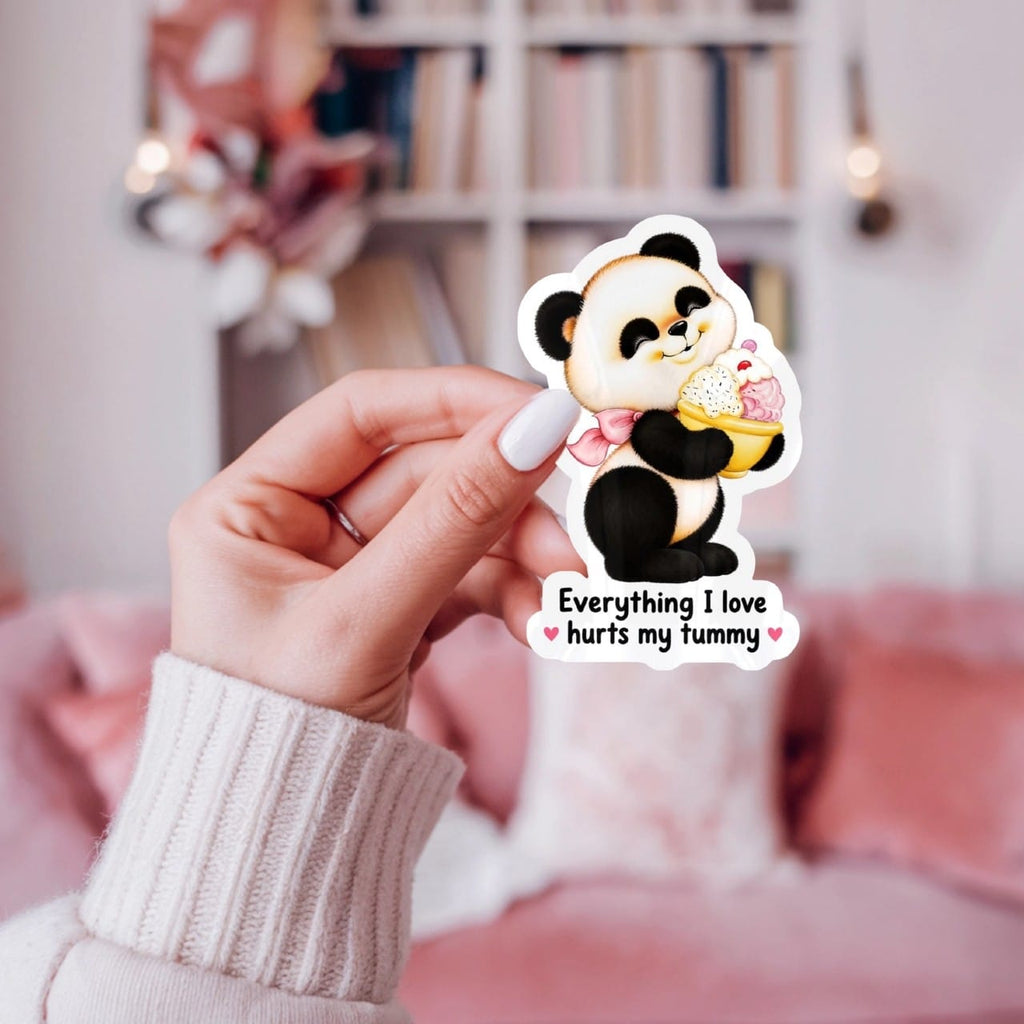 Everything I Love Hurts My Tummy Sticker Ace The Pitmatian Co Impulse - Decorative Stickers