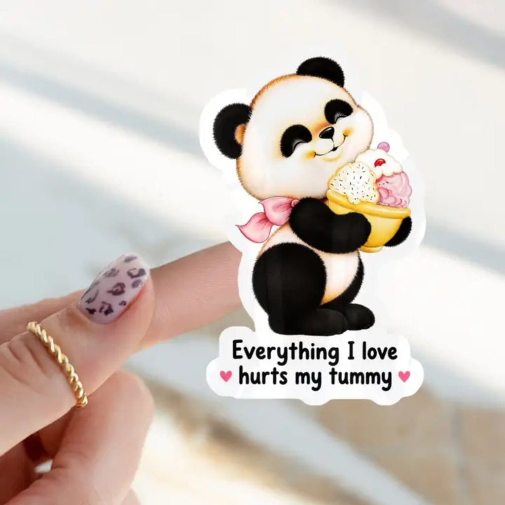 Everything I Love Hurts My Tummy Sticker Ace The Pitmatian Co Impulse - Decorative Stickers