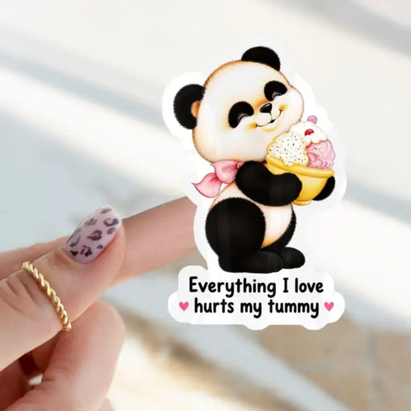 Everything I Love Hurts My Tummy Sticker Ace The Pitmatian Co Impulse - Decorative Stickers
