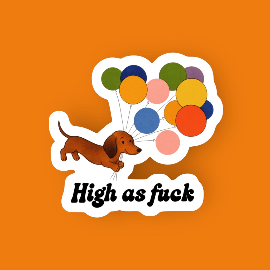 High As Fuck Sticker Ace The Pitmatian Co Impulse - Decorative Stickers