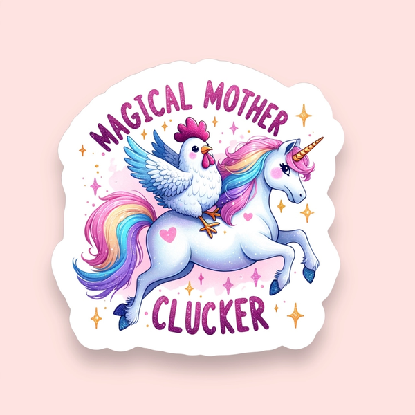 Magical Mother Clucker Chicken Sticker Ace The Pitmatian Co Impulse - Decorative Stickers