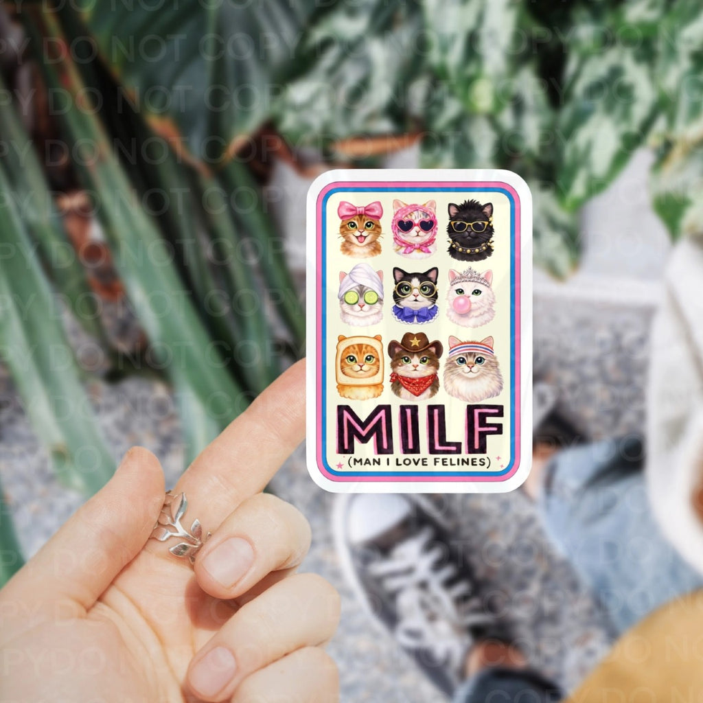 MILF Man I Love Felines Sticker Ace The Pitmatian Co Impulse - Decorative Stickers