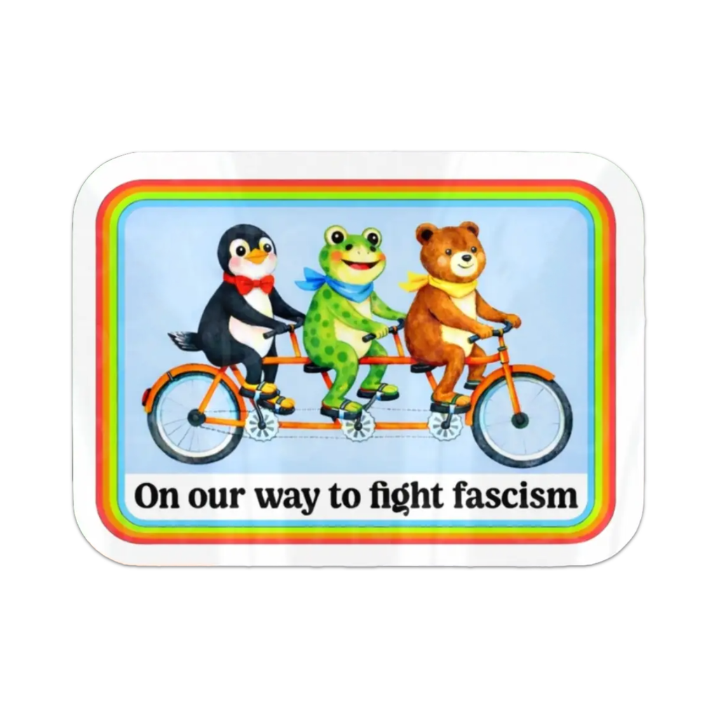 On Our Way To Fight Fascism Sticker Ace The Pitmatian Co Impulse - Decorative Stickers
