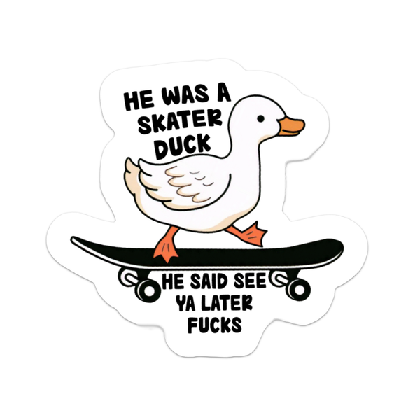Skater Duck Sticker Ace The Pitmatian Co Impulse - Decorative Stickers