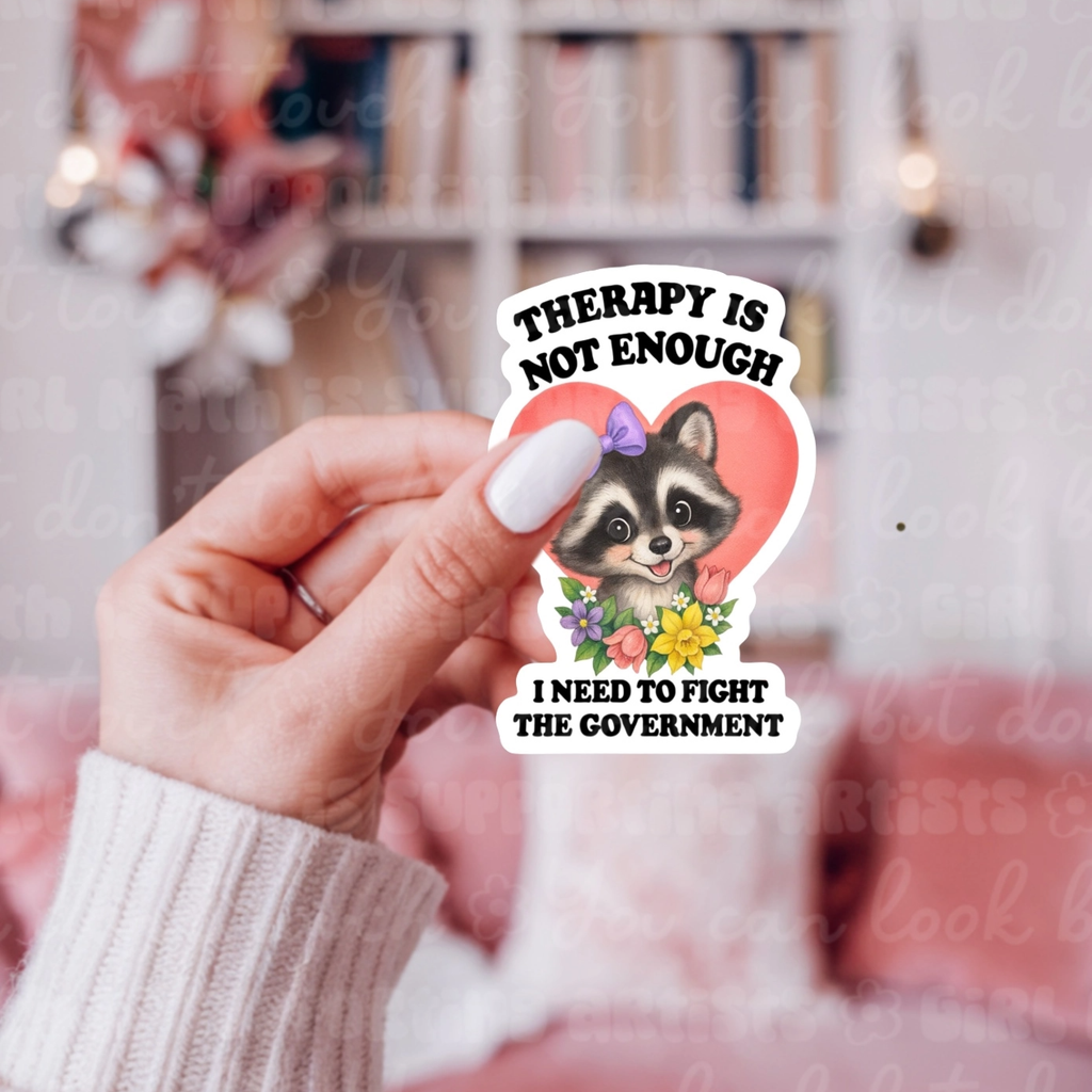 Therapy Is Not Enough I Need To Fight Sticker Ace The Pitmatian Co Impulse - Decorative Stickers