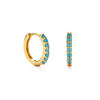 13mm Turquoise Huggie Hoop Earrings Amano Studio Jewelry - Earrings