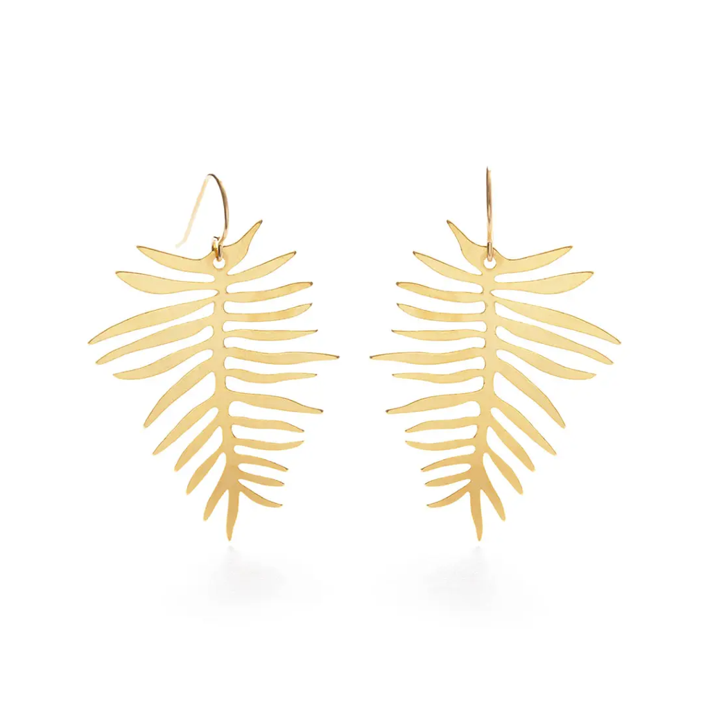 Areca Palm Drop Earrings - Gold Amano Studio Jewelry - Earrings
