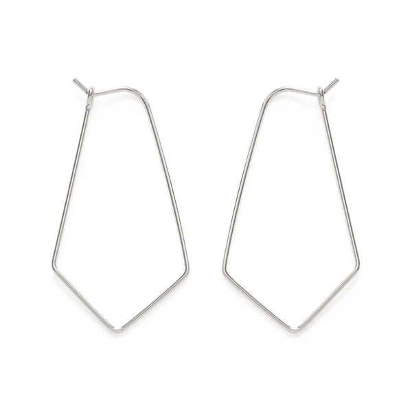 Geometric Hoop Earrings - Silver Amano Studio Jewelry - Earrings