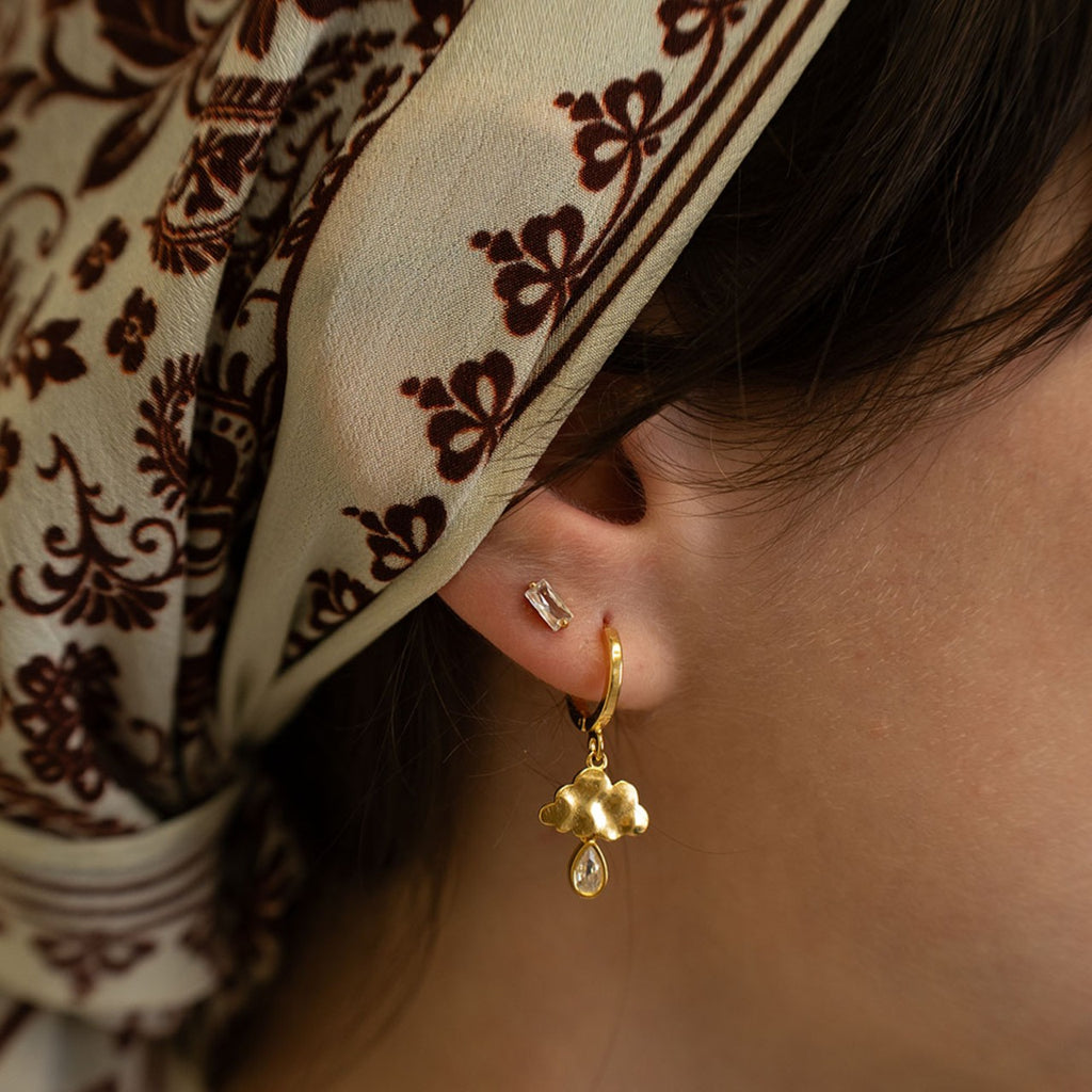 Raincloud Hoop Huggie Earrings Amano Studio Jewelry - Earrings