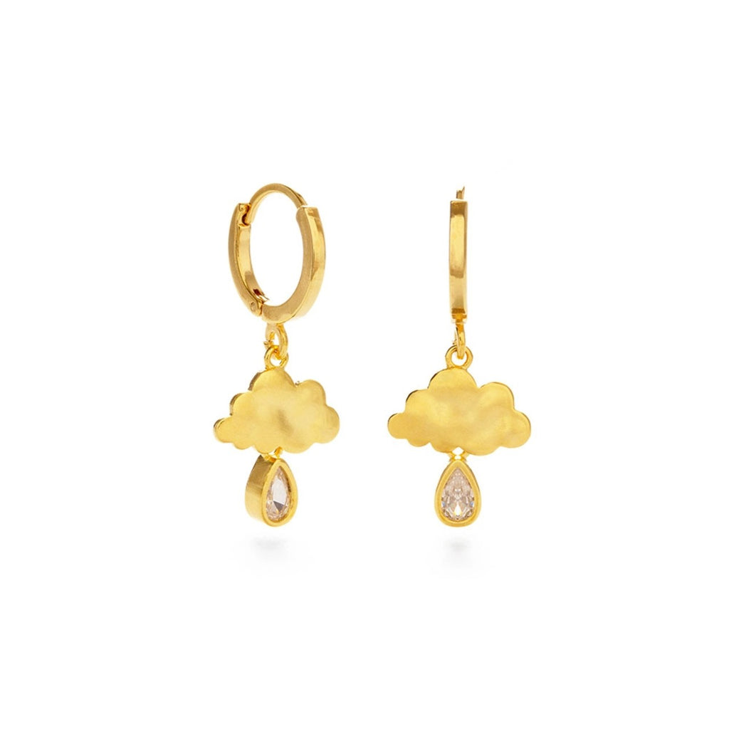 Raincloud Hoop Huggie Earrings Amano Studio Jewelry - Earrings