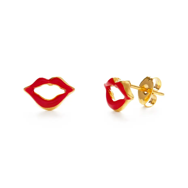 Red Lip Stud Earrings Amano Studio Jewelry - Earrings