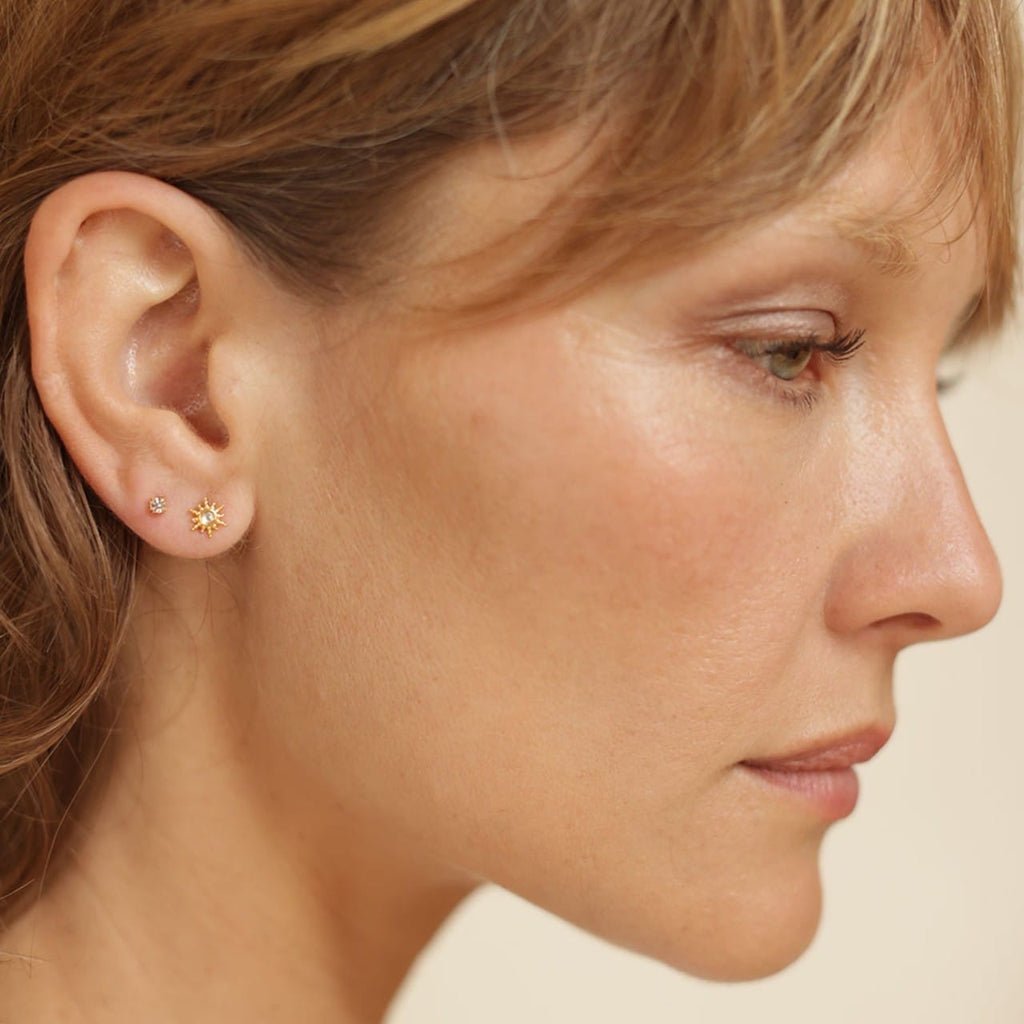Starburst With Crystal Stud Earrings Amano Studio Jewelry - Earrings